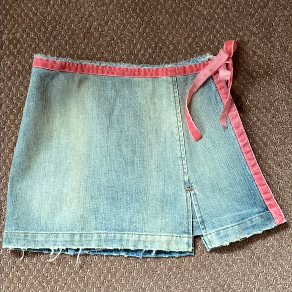 United Colors if Benetton wrap denim mini skirt 40